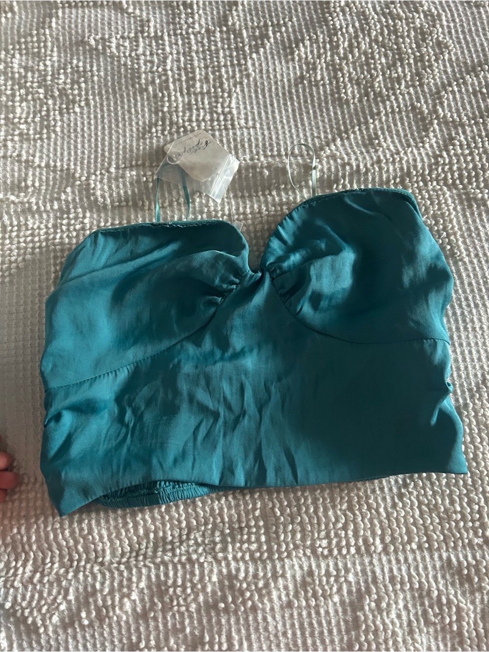 Free People Women’s Teal Strapless Ruffle Hem top and skirt set - Picture 4 of 6